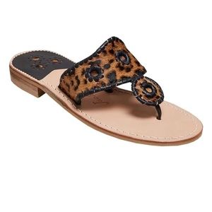 Leopard Haircalf Jack Rogers Sandals
